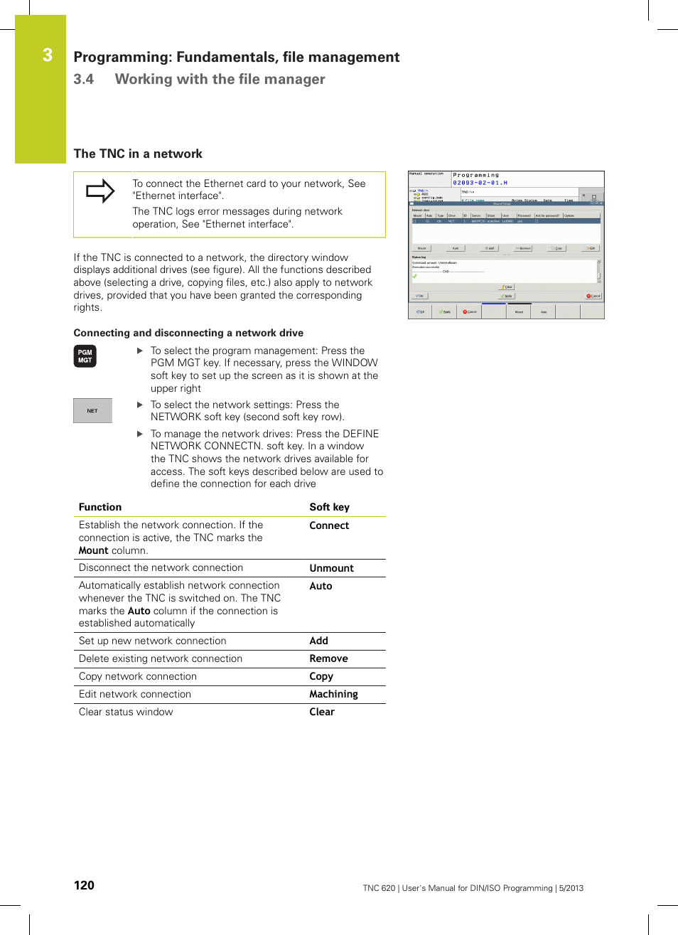 The tnc in a network | HEIDENHAIN TNC 620 (73498x-02) ISO programming User Manual | Page 120 / 557
