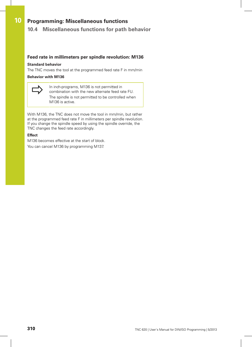 HEIDENHAIN TNC 620 (73498x-02) ISO programming User Manual | Page 310 / 557
