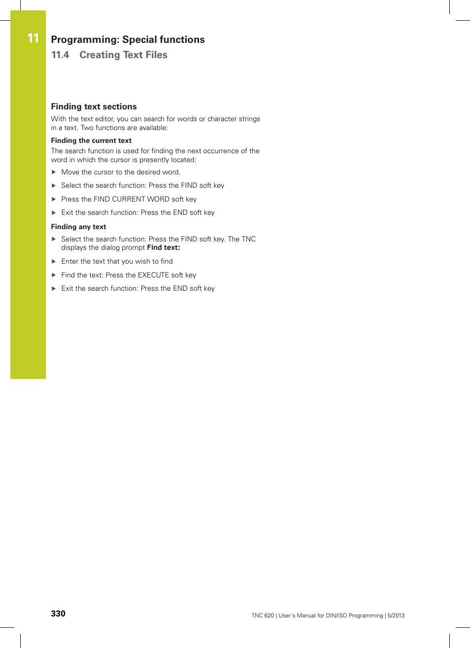Finding text sections | HEIDENHAIN TNC 620 (73498x-02) ISO programming User Manual | Page 330 / 557