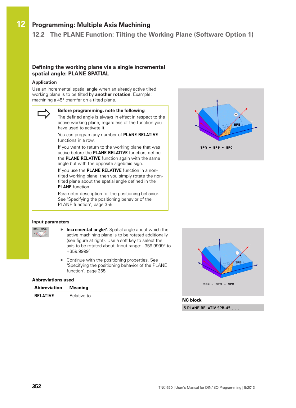 HEIDENHAIN TNC 620 (73498x-02) ISO programming User Manual | Page 352 / 557