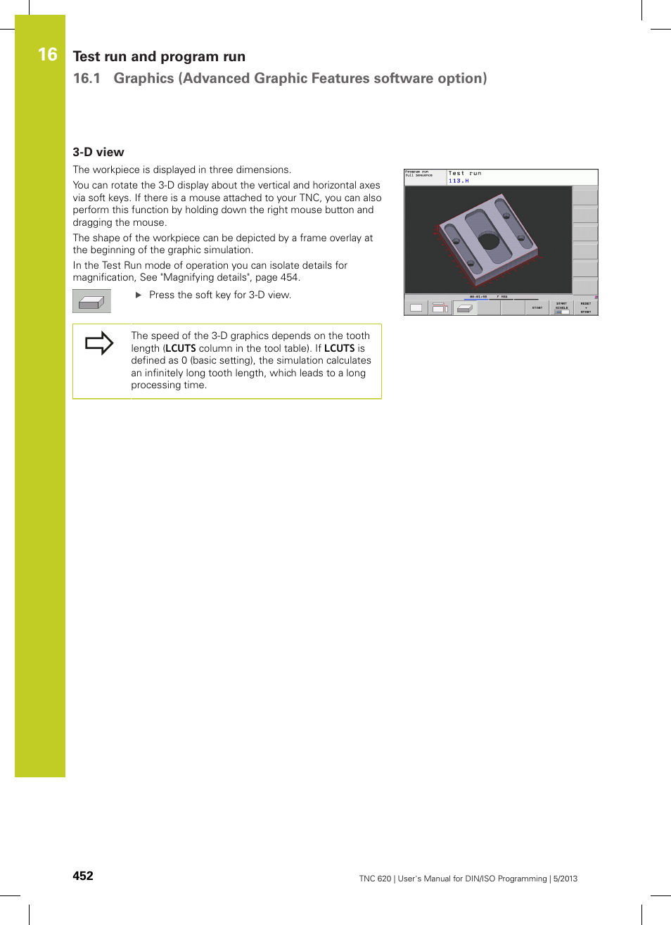 D view | HEIDENHAIN TNC 620 (73498x-02) ISO programming User Manual | Page 452 / 557