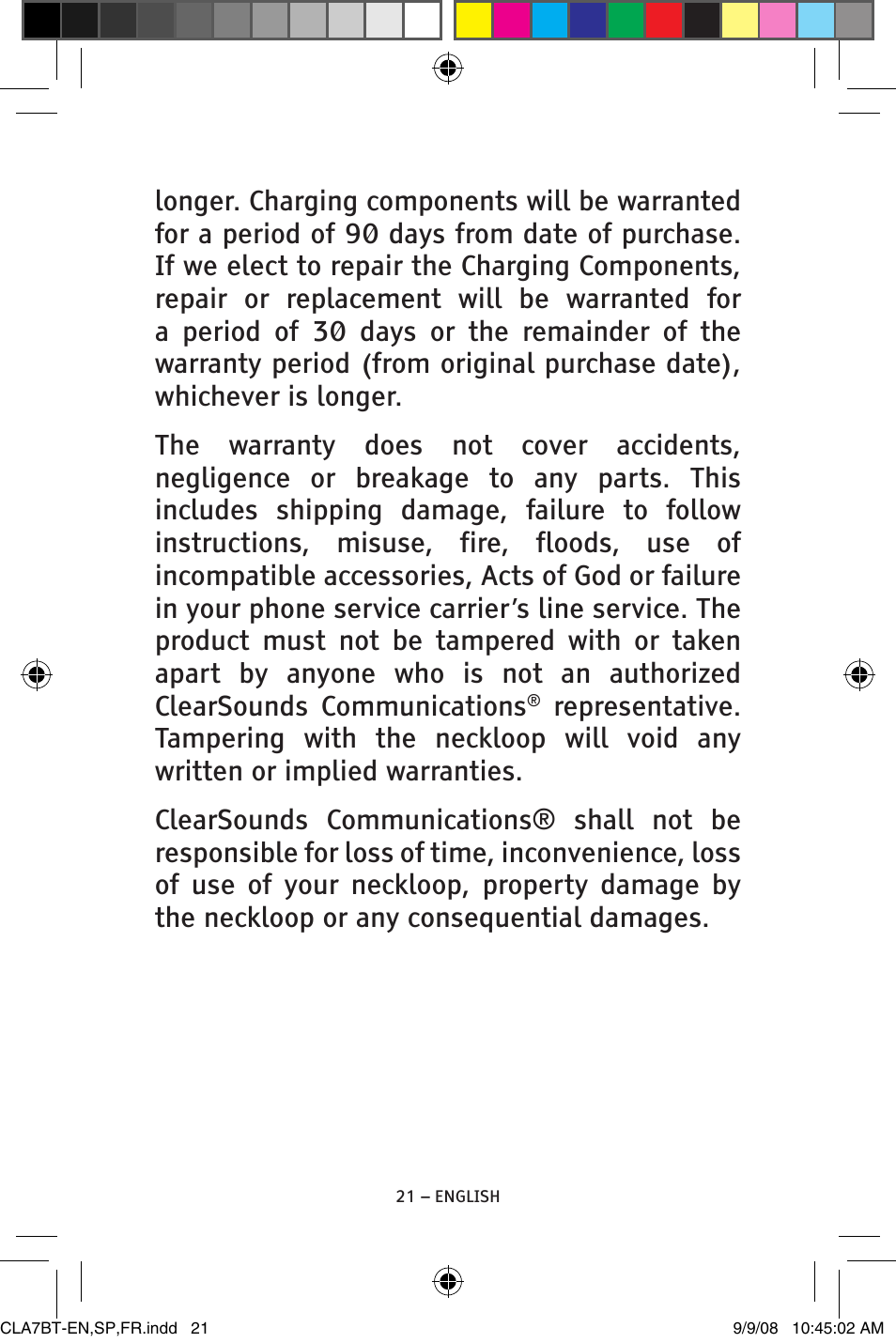 ClearSounds CS-CLA7BT User Manual | Page 21 / 76