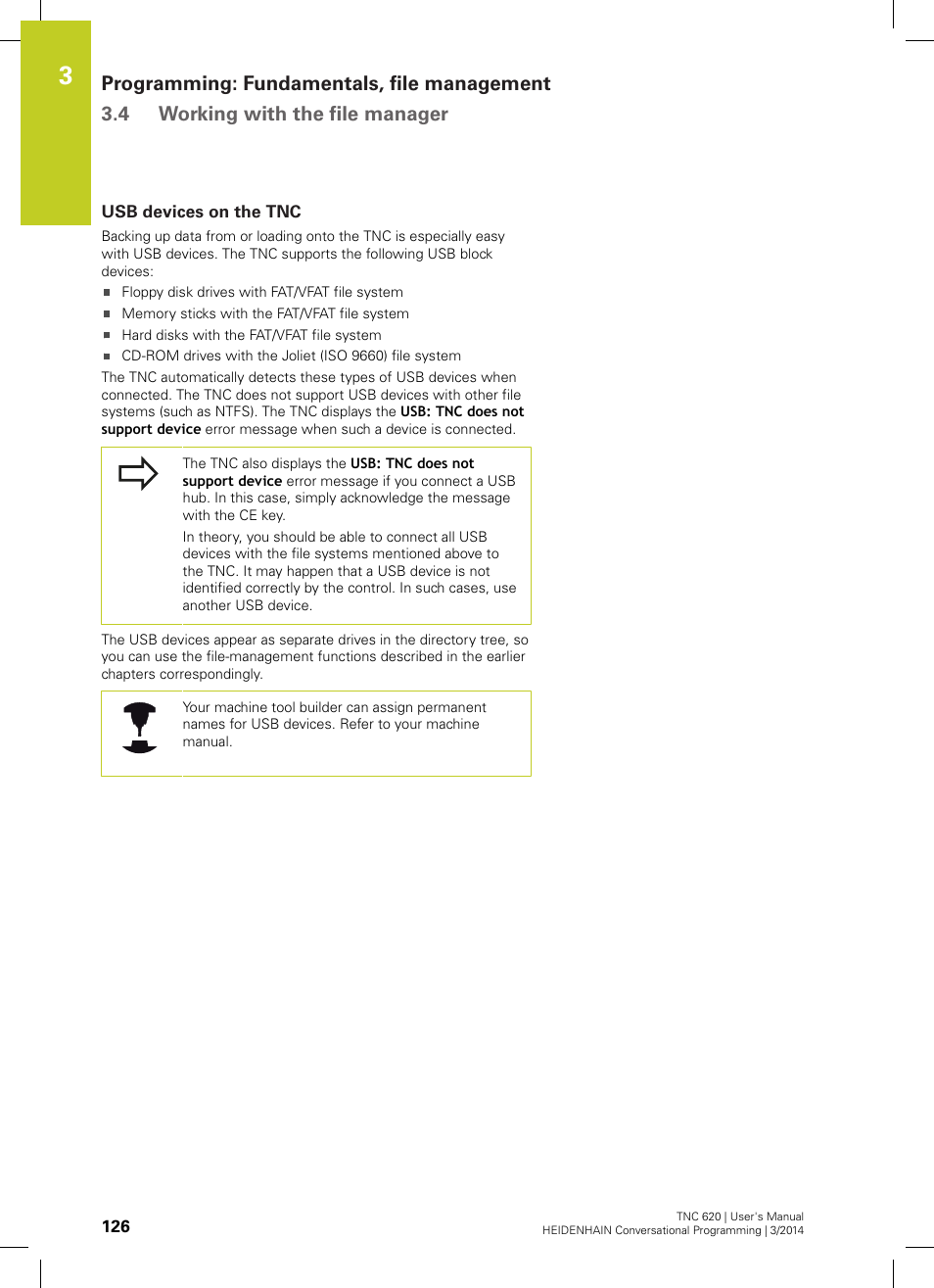 Usb devices on the tnc | HEIDENHAIN TNC 620 (81760x-01) User Manual | Page 126 / 616