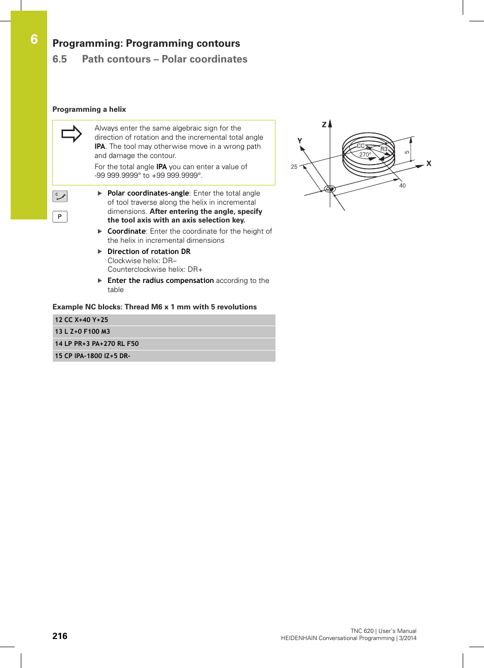 HEIDENHAIN TNC 620 (81760x-01) User Manual | Page 216 / 616