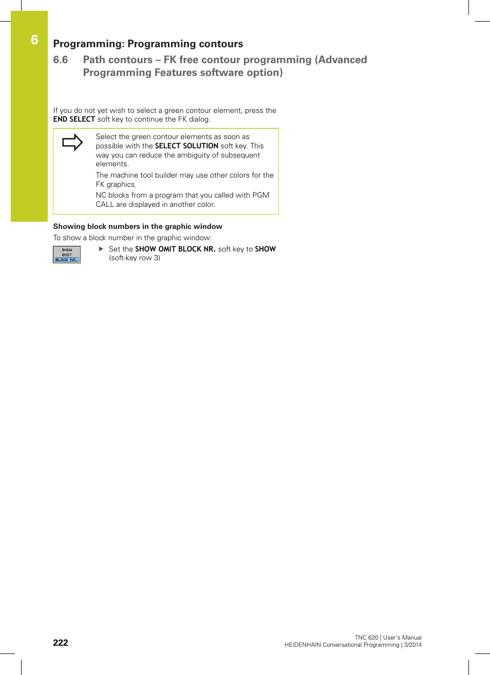 HEIDENHAIN TNC 620 (81760x-01) User Manual | Page 222 / 616