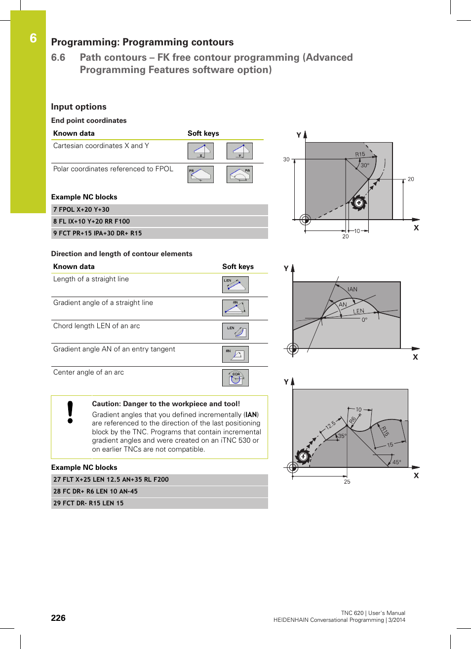 Input options | HEIDENHAIN TNC 620 (81760x-01) User Manual | Page 226 / 616