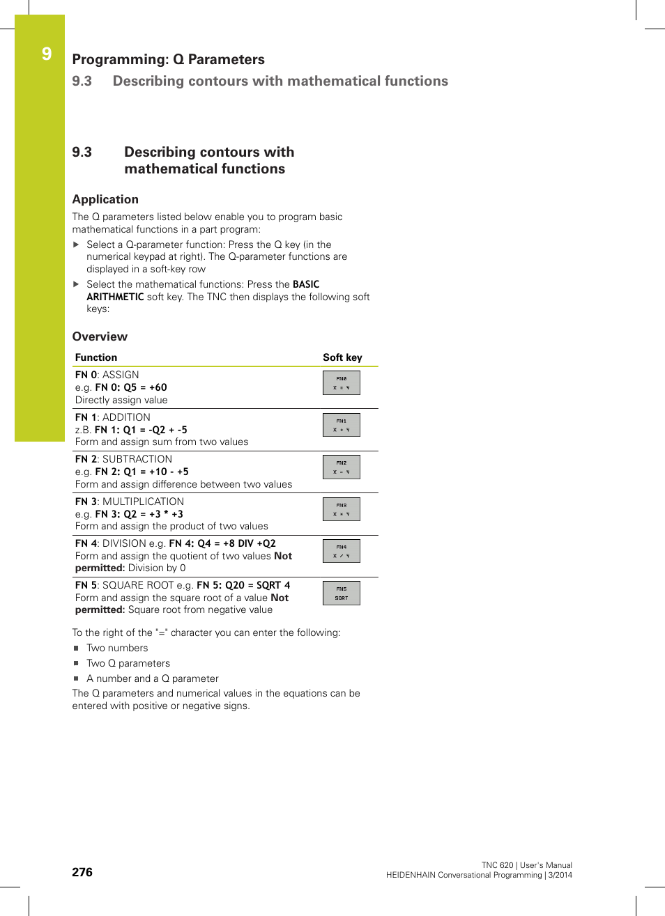 3 describing contours with mathematical functions, Application, Overview | Describing contours with mathematical functions | HEIDENHAIN TNC 620 (81760x-01) User Manual | Page 276 / 616