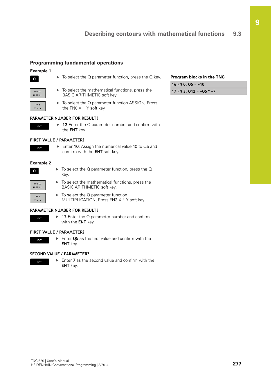 Programming fundamental operations | HEIDENHAIN TNC 620 (81760x-01) User Manual | Page 277 / 616