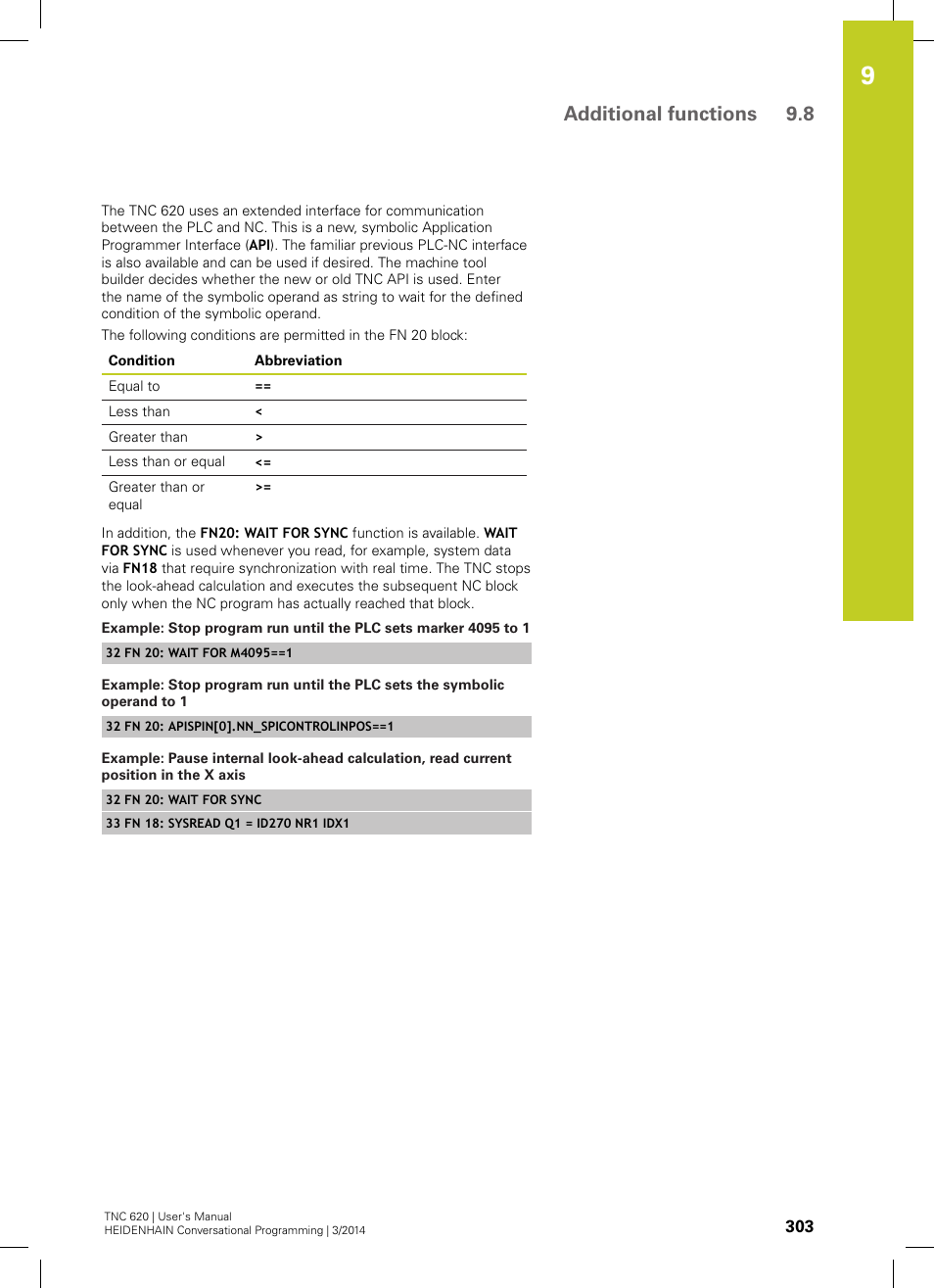 Additional functions 9.8 | HEIDENHAIN TNC 620 (81760x-01) User Manual | Page 303 / 616