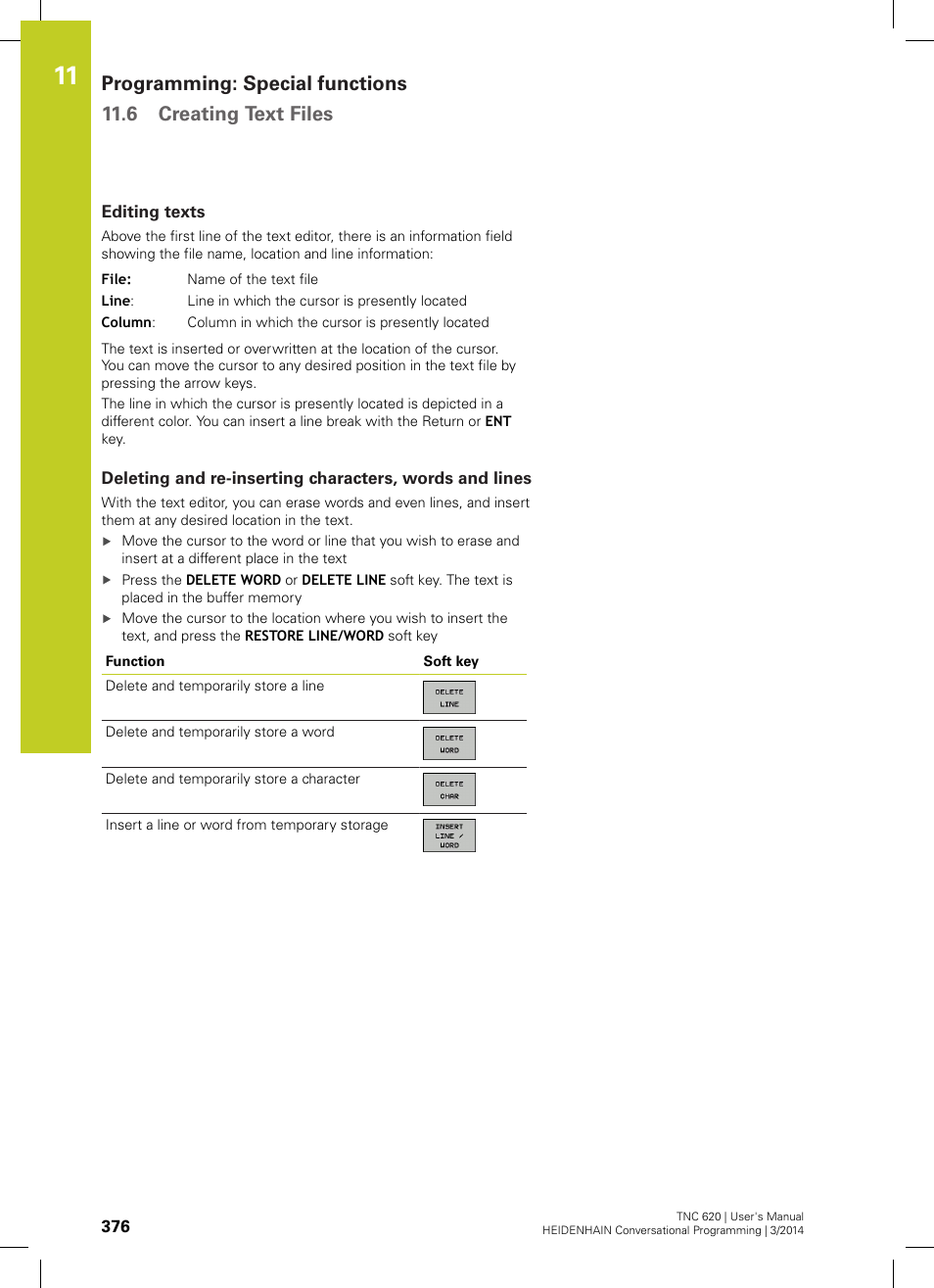 Editing texts | HEIDENHAIN TNC 620 (81760x-01) User Manual | Page 376 / 616