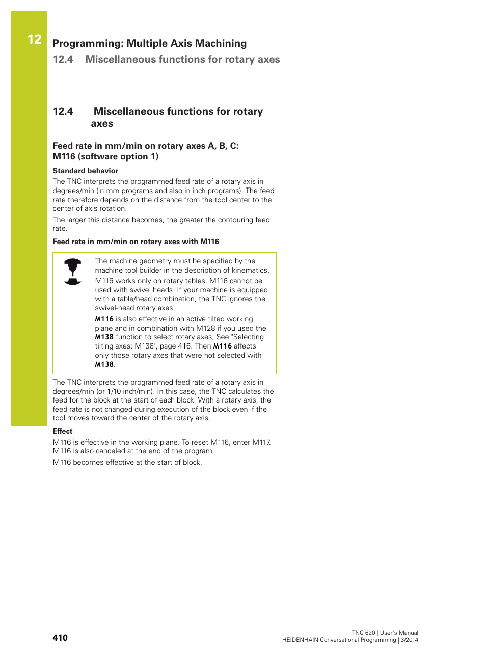 4 miscellaneous functions for rotary axes, Miscellaneous functions for rotary axes | HEIDENHAIN TNC 620 (81760x-01) User Manual | Page 410 / 616