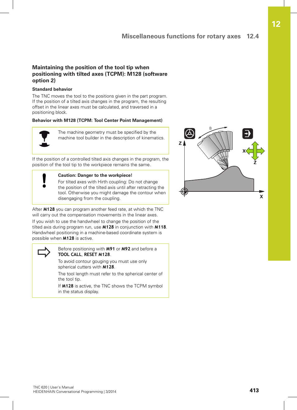 Miscellaneous functions for rotary axes 12.4 | HEIDENHAIN TNC 620 (81760x-01) User Manual | Page 413 / 616