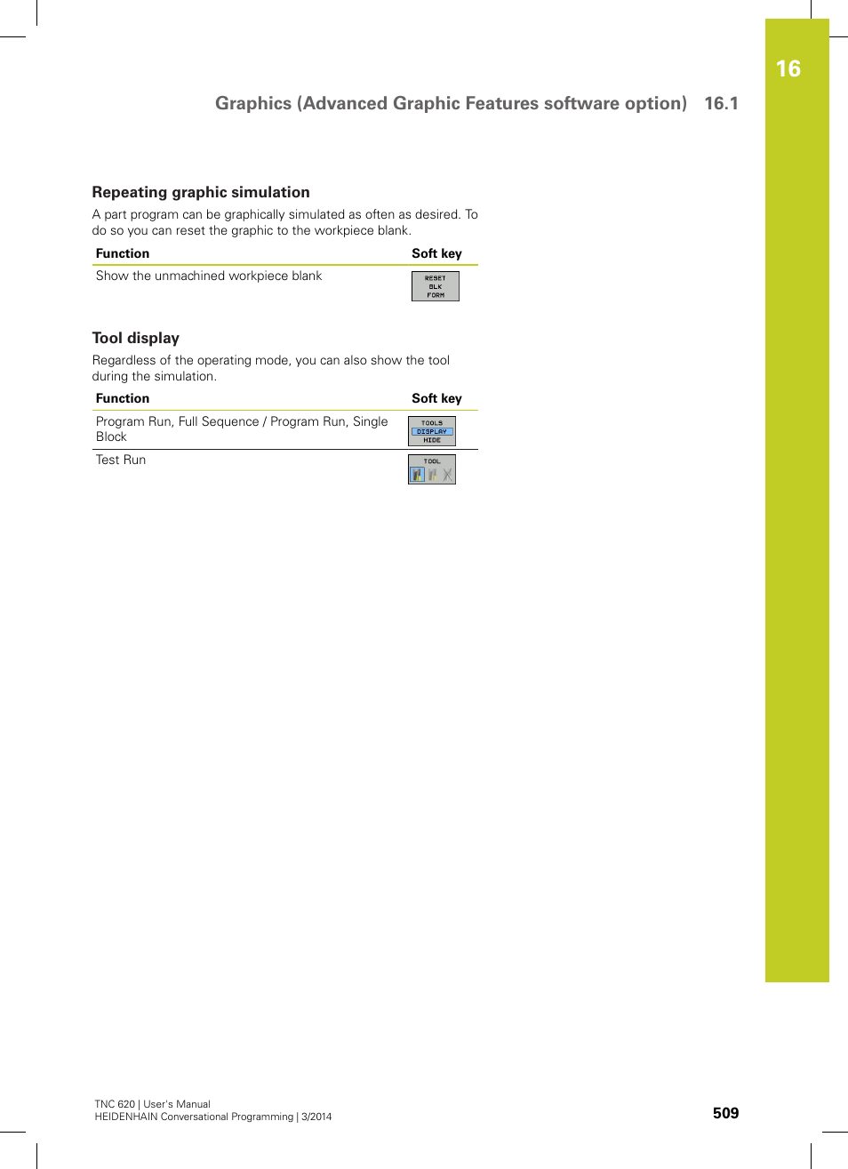 Repeating graphic simulation, Tool display | HEIDENHAIN TNC 620 (81760x-01) User Manual | Page 509 / 616