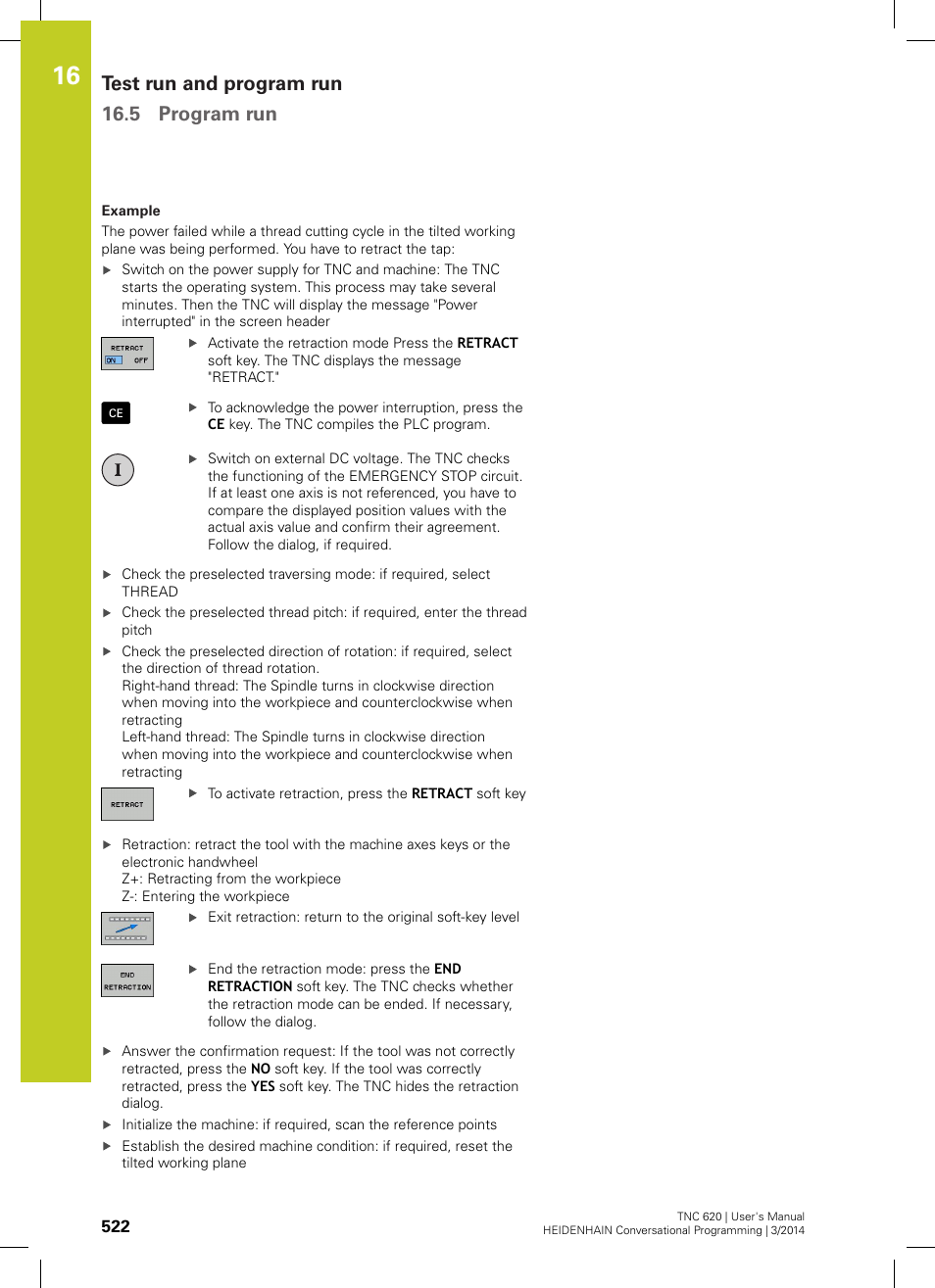 Test run and program run 16.5 program run | HEIDENHAIN TNC 620 (81760x-01) User Manual | Page 522 / 616