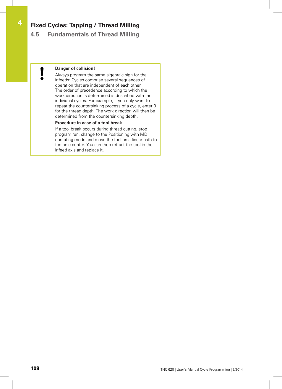 HEIDENHAIN TNC 620 (81760x-01) Cycle programming User Manual | Page 108 / 488