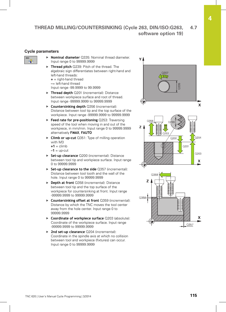 Cycle parameters | HEIDENHAIN TNC 620 (81760x-01) Cycle programming User Manual | Page 115 / 488