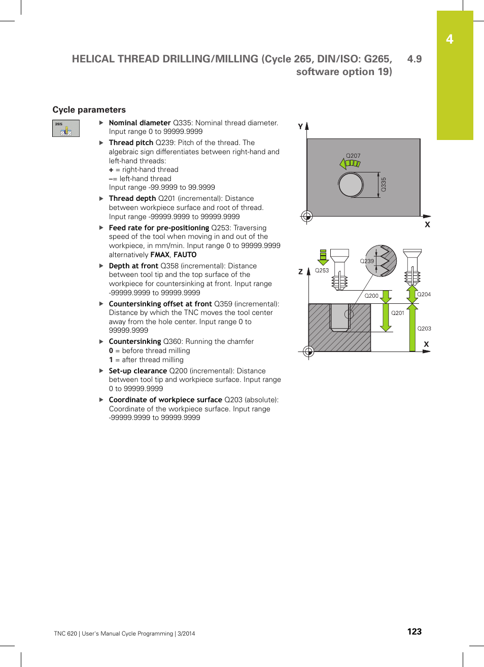 Cycle parameters | HEIDENHAIN TNC 620 (81760x-01) Cycle programming User Manual | Page 123 / 488