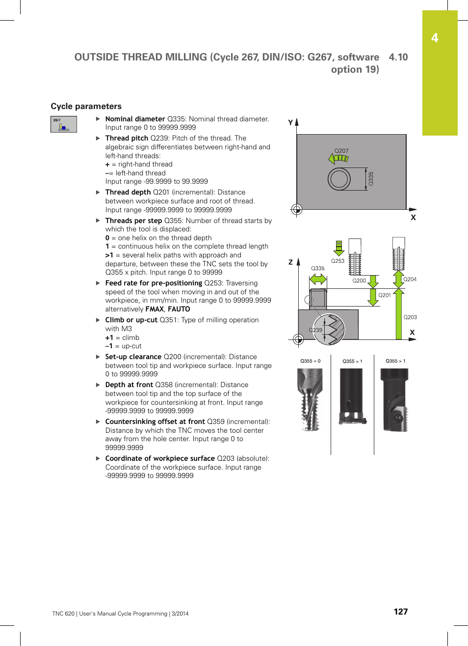 Cycle parameters | HEIDENHAIN TNC 620 (81760x-01) Cycle programming User Manual | Page 127 / 488