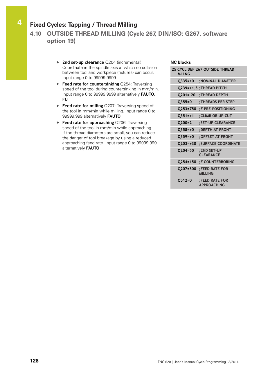HEIDENHAIN TNC 620 (81760x-01) Cycle programming User Manual | Page 128 / 488