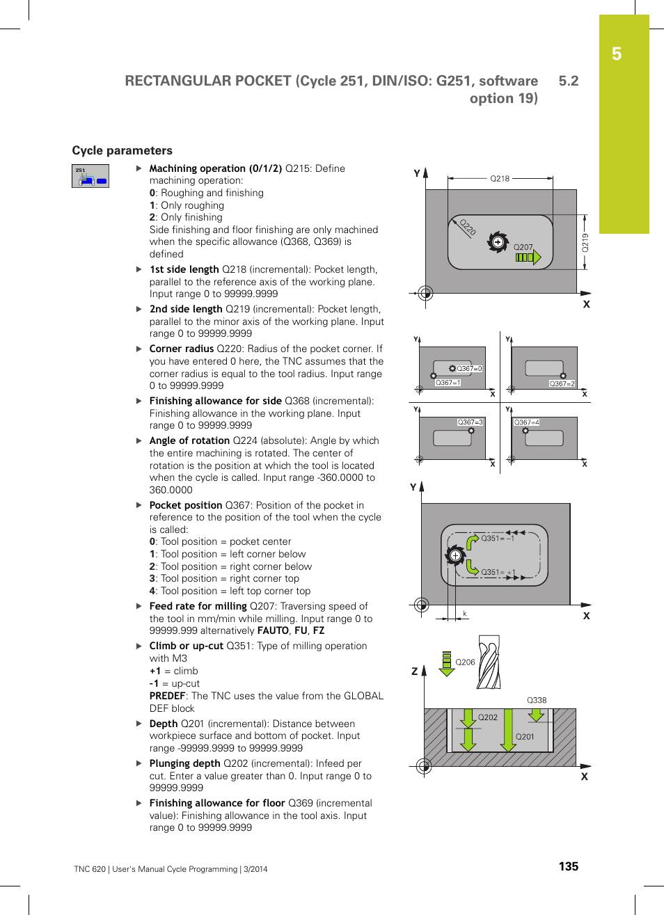 Cycle parameters | HEIDENHAIN TNC 620 (81760x-01) Cycle programming User Manual | Page 135 / 488
