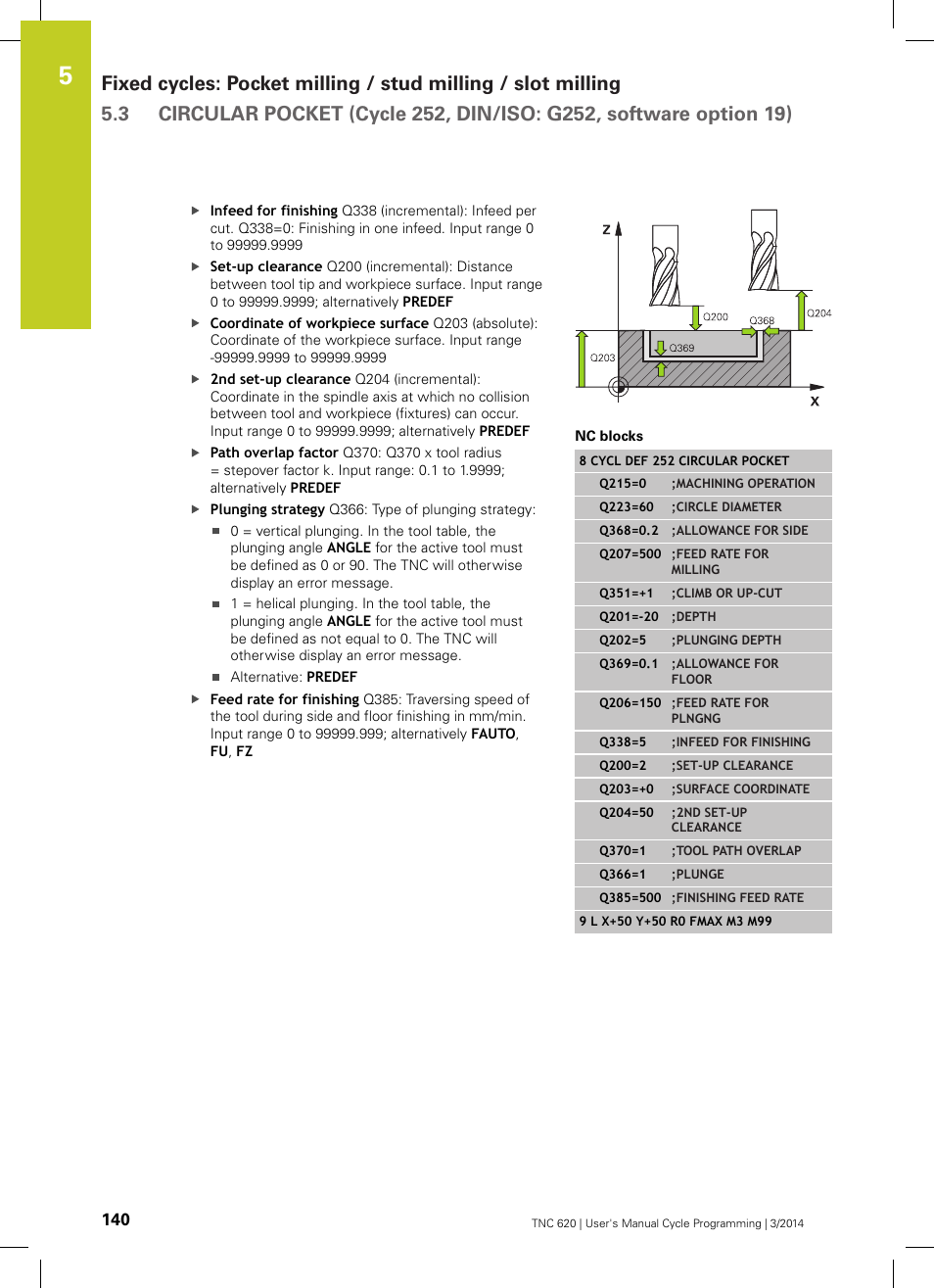 HEIDENHAIN TNC 620 (81760x-01) Cycle programming User Manual | Page 140 / 488