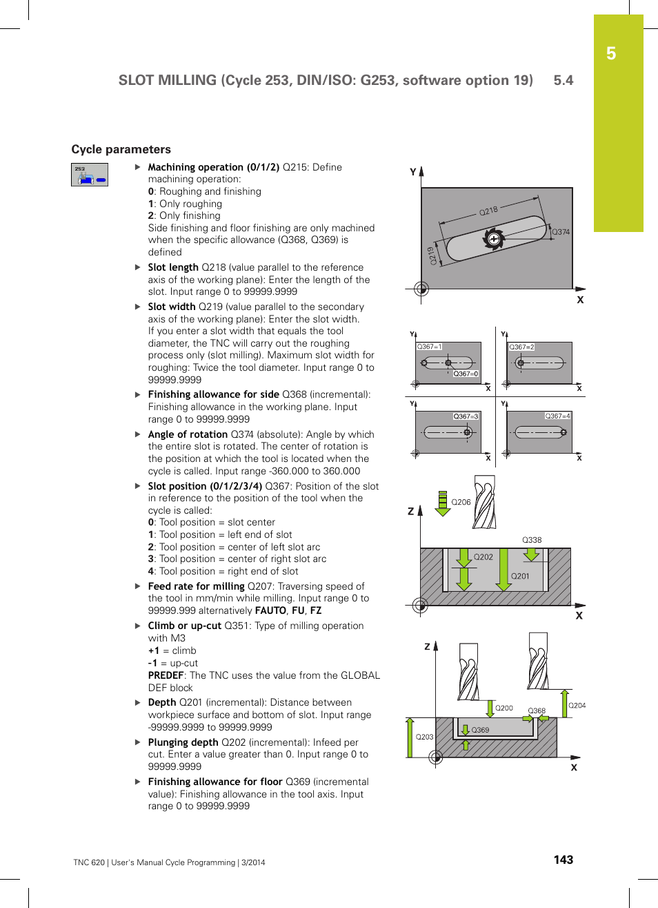 Cycle parameters | HEIDENHAIN TNC 620 (81760x-01) Cycle programming User Manual | Page 143 / 488