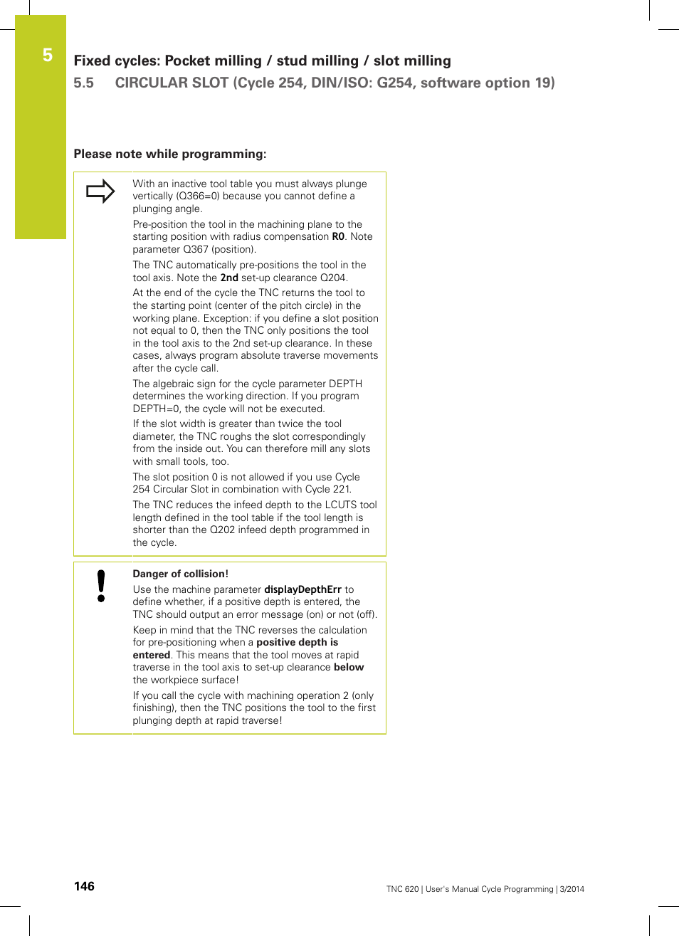 Please note while programming | HEIDENHAIN TNC 620 (81760x-01) Cycle programming User Manual | Page 146 / 488