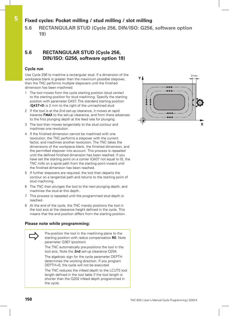 Cycle run, Please note while programming | HEIDENHAIN TNC 620 (81760x-01) Cycle programming User Manual | Page 150 / 488