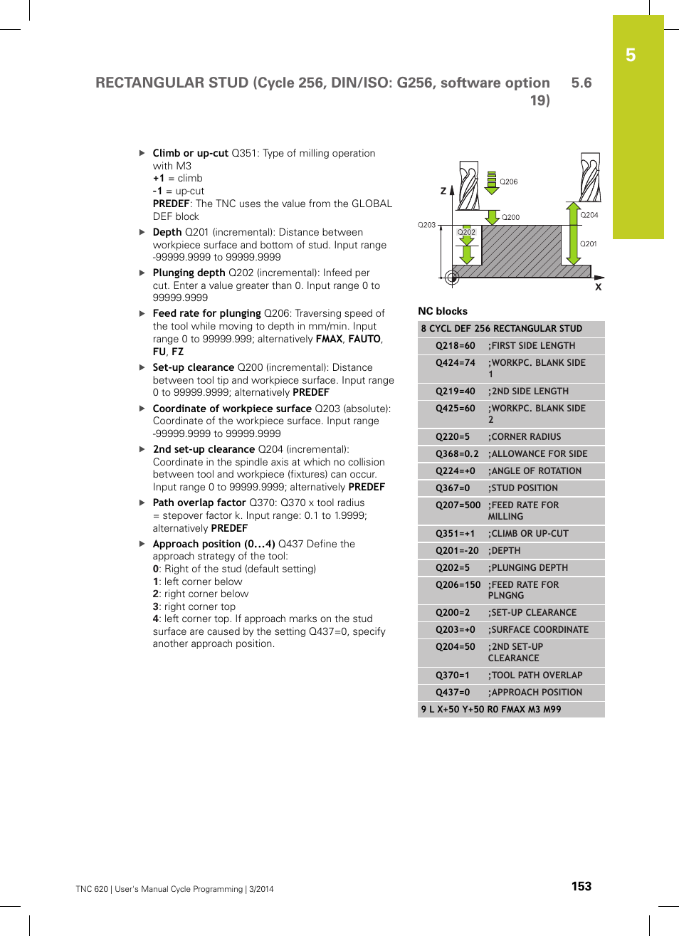 HEIDENHAIN TNC 620 (81760x-01) Cycle programming User Manual | Page 153 / 488