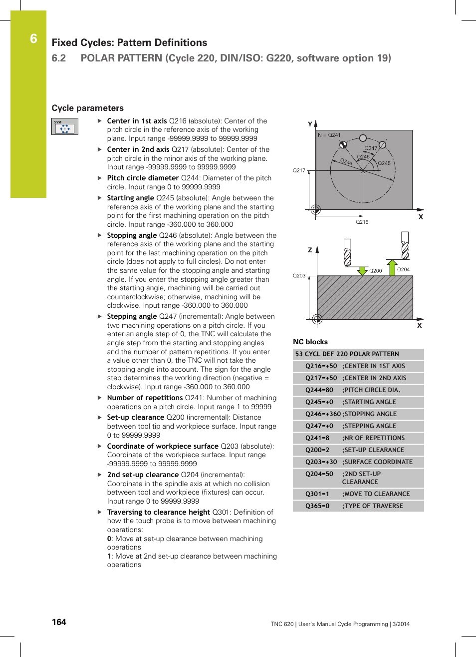 Cycle parameters | HEIDENHAIN TNC 620 (81760x-01) Cycle programming User Manual | Page 164 / 488