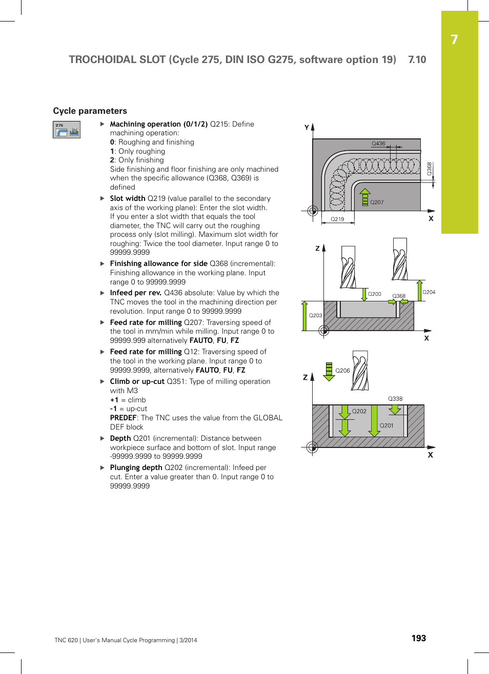 Cycle parameters | HEIDENHAIN TNC 620 (81760x-01) Cycle programming User Manual | Page 193 / 488