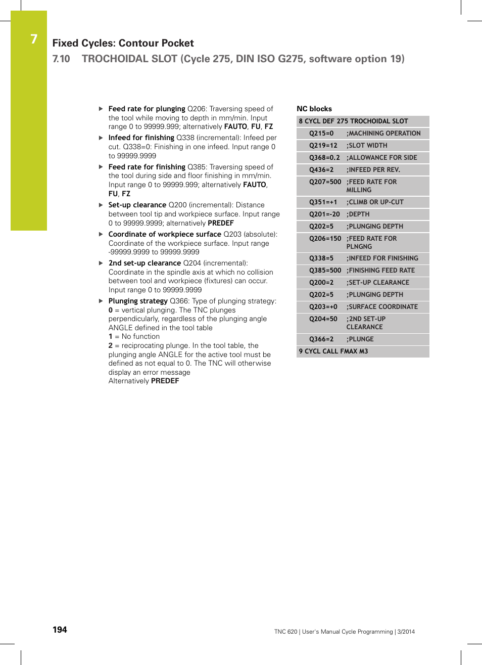 HEIDENHAIN TNC 620 (81760x-01) Cycle programming User Manual | Page 194 / 488