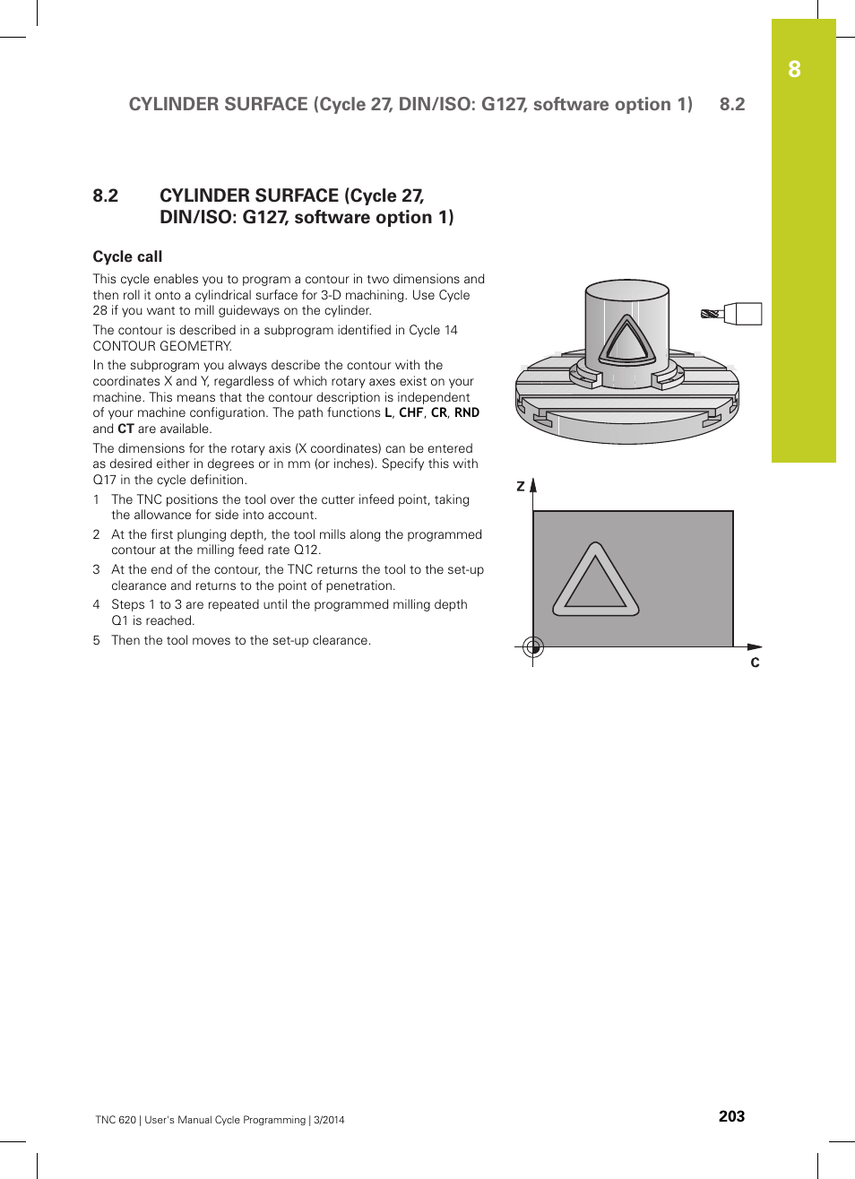 Cycle call | HEIDENHAIN TNC 620 (81760x-01) Cycle programming User Manual | Page 203 / 488