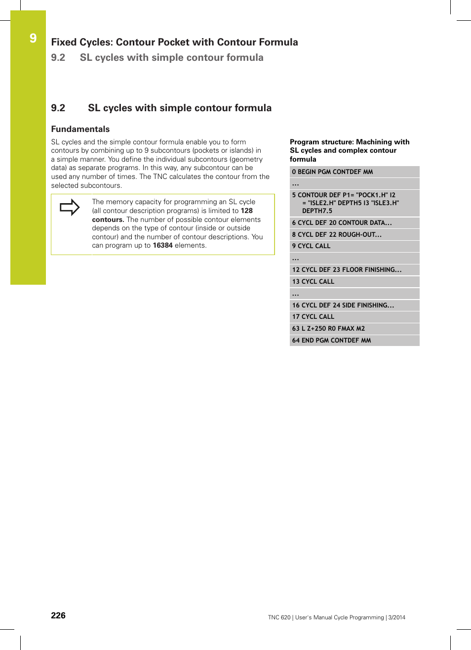 2 sl cycles with simple contour formula, Fundamentals, Sl cycles with simple contour formula | HEIDENHAIN TNC 620 (81760x-01) Cycle programming User Manual | Page 226 / 488