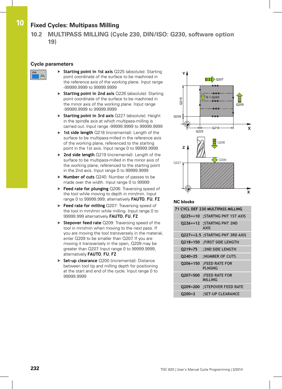 Cycle parameters | HEIDENHAIN TNC 620 (81760x-01) Cycle programming User Manual | Page 232 / 488