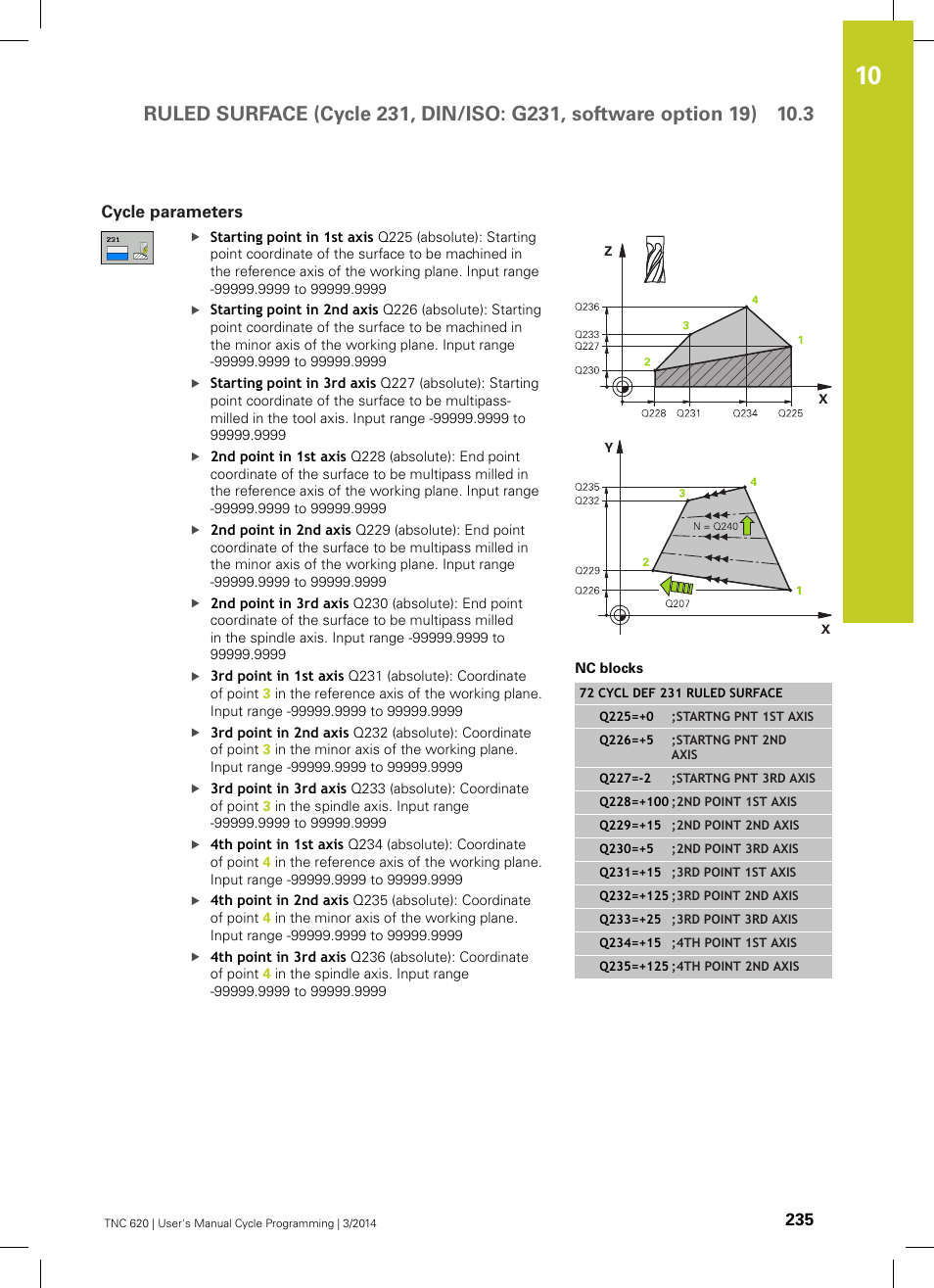 Cycle parameters | HEIDENHAIN TNC 620 (81760x-01) Cycle programming User Manual | Page 235 / 488