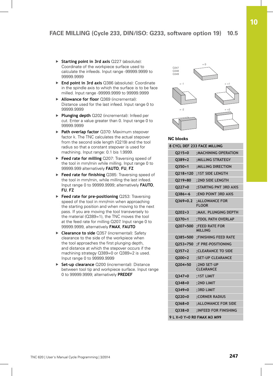 HEIDENHAIN TNC 620 (81760x-01) Cycle programming User Manual | Page 247 / 488