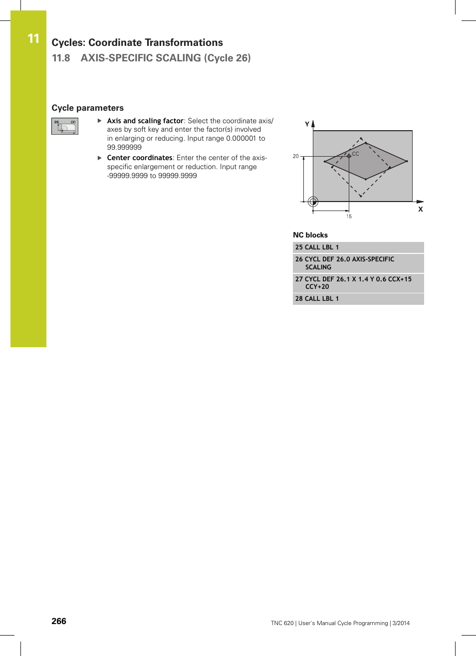 Cycle parameters | HEIDENHAIN TNC 620 (81760x-01) Cycle programming User Manual | Page 266 / 488