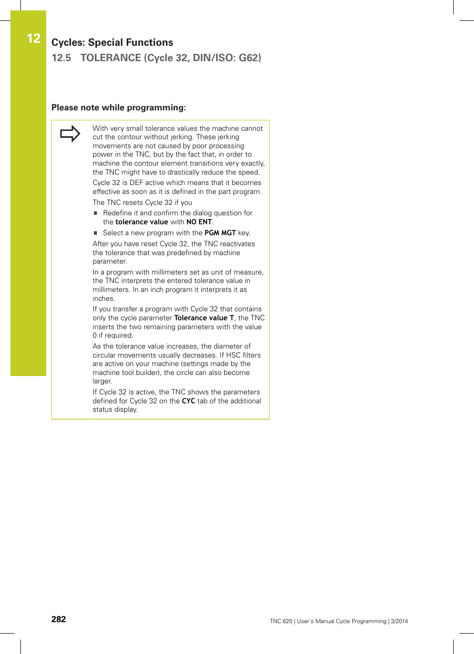 Please note while programming | HEIDENHAIN TNC 620 (81760x-01) Cycle programming User Manual | Page 282 / 488