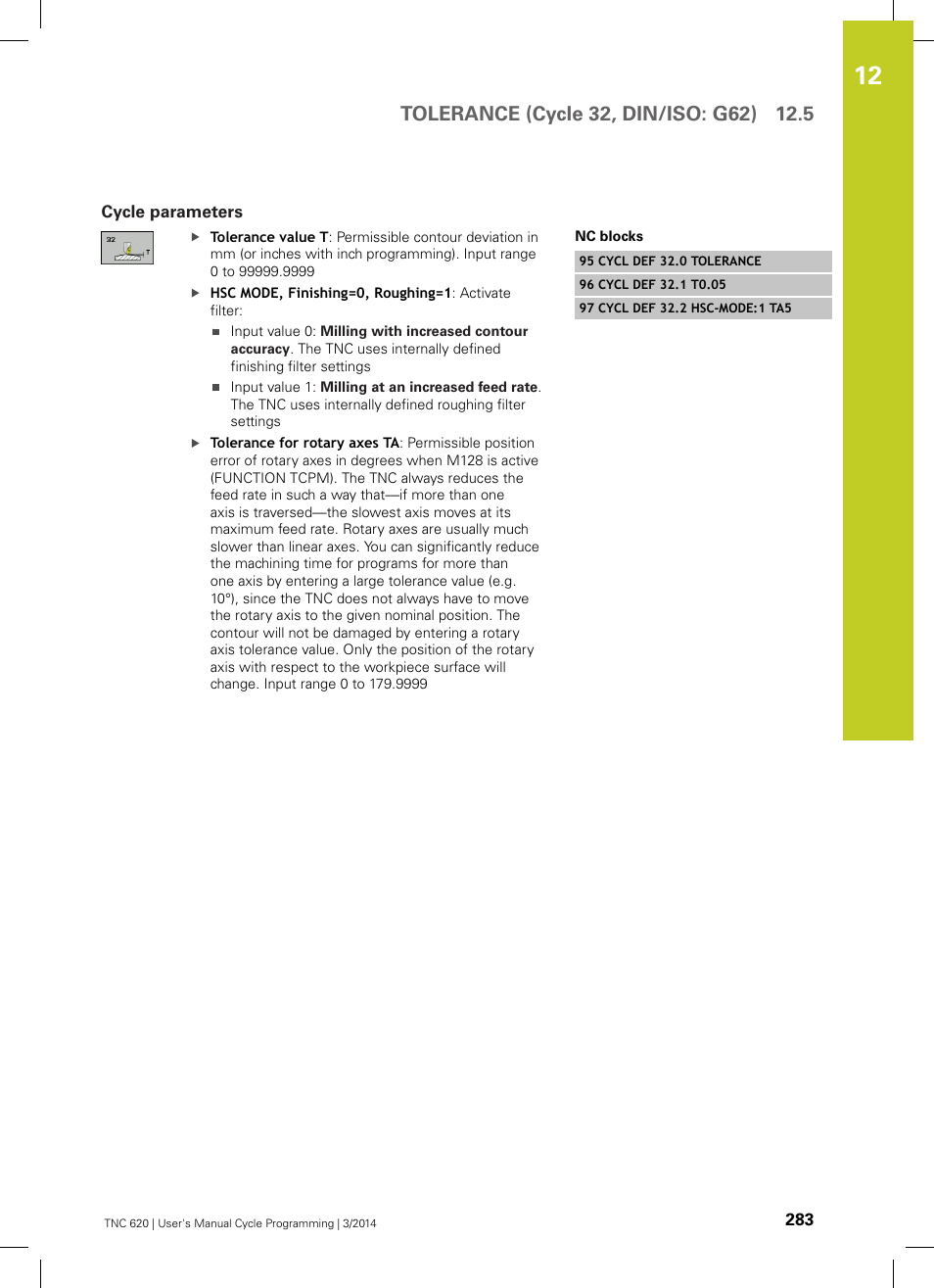 Cycle parameters | HEIDENHAIN TNC 620 (81760x-01) Cycle programming User Manual | Page 283 / 488