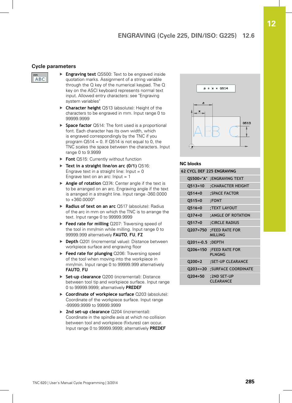 Cycle parameters | HEIDENHAIN TNC 620 (81760x-01) Cycle programming User Manual | Page 285 / 488