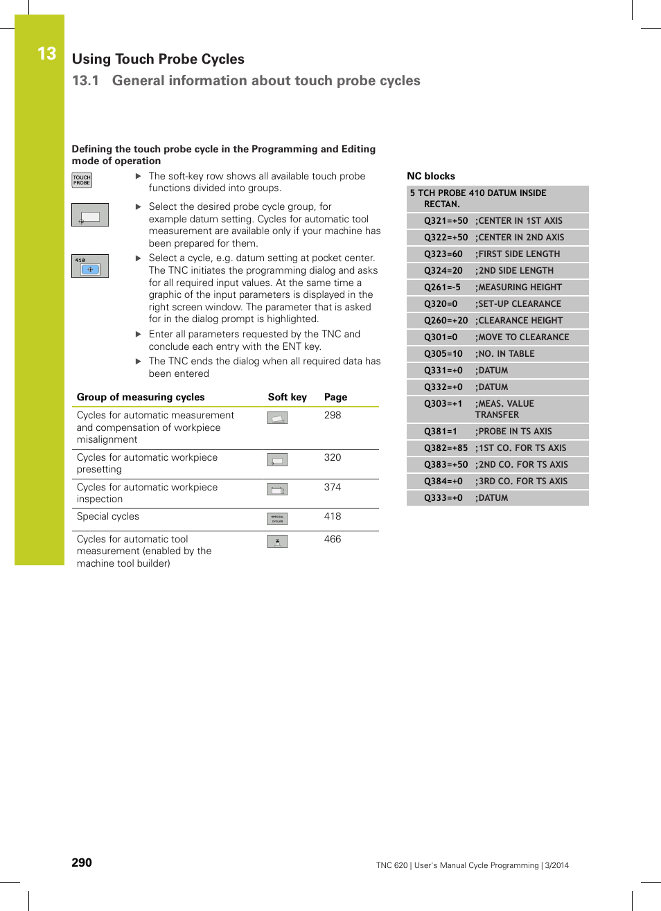 HEIDENHAIN TNC 620 (81760x-01) Cycle programming User Manual | Page 290 / 488