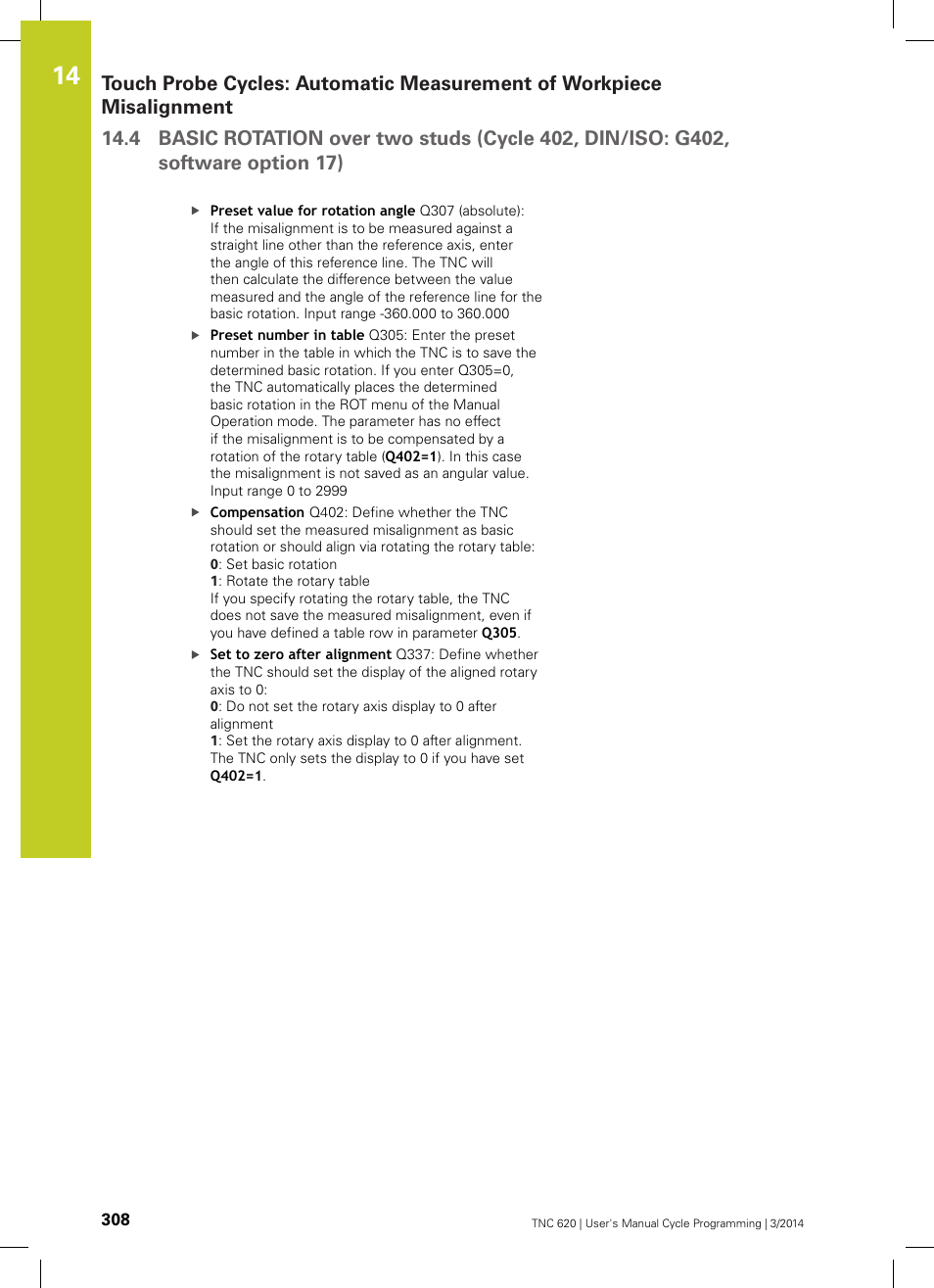 HEIDENHAIN TNC 620 (81760x-01) Cycle programming User Manual | Page 308 / 488