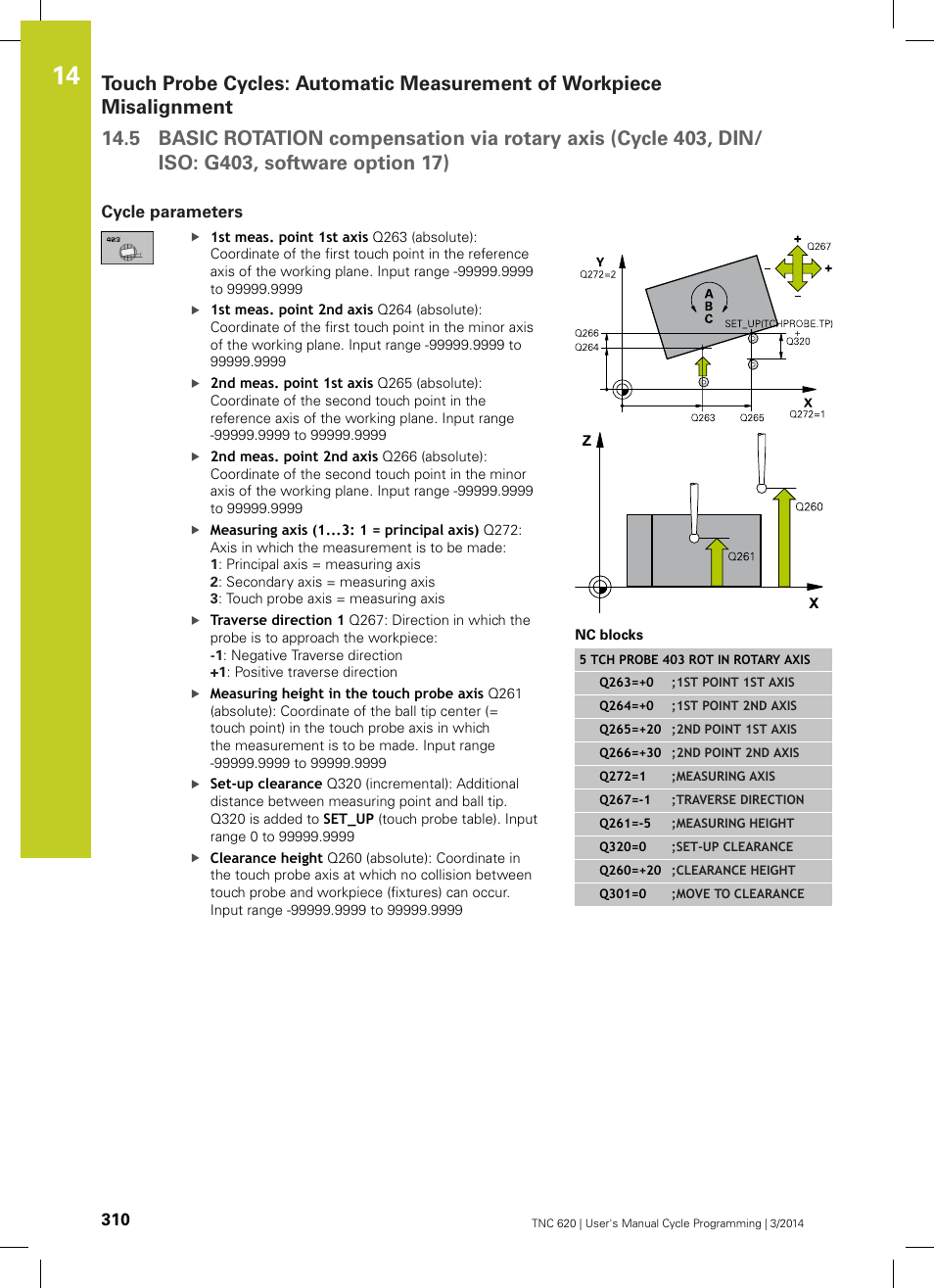 Cycle parameters | HEIDENHAIN TNC 620 (81760x-01) Cycle programming User Manual | Page 310 / 488