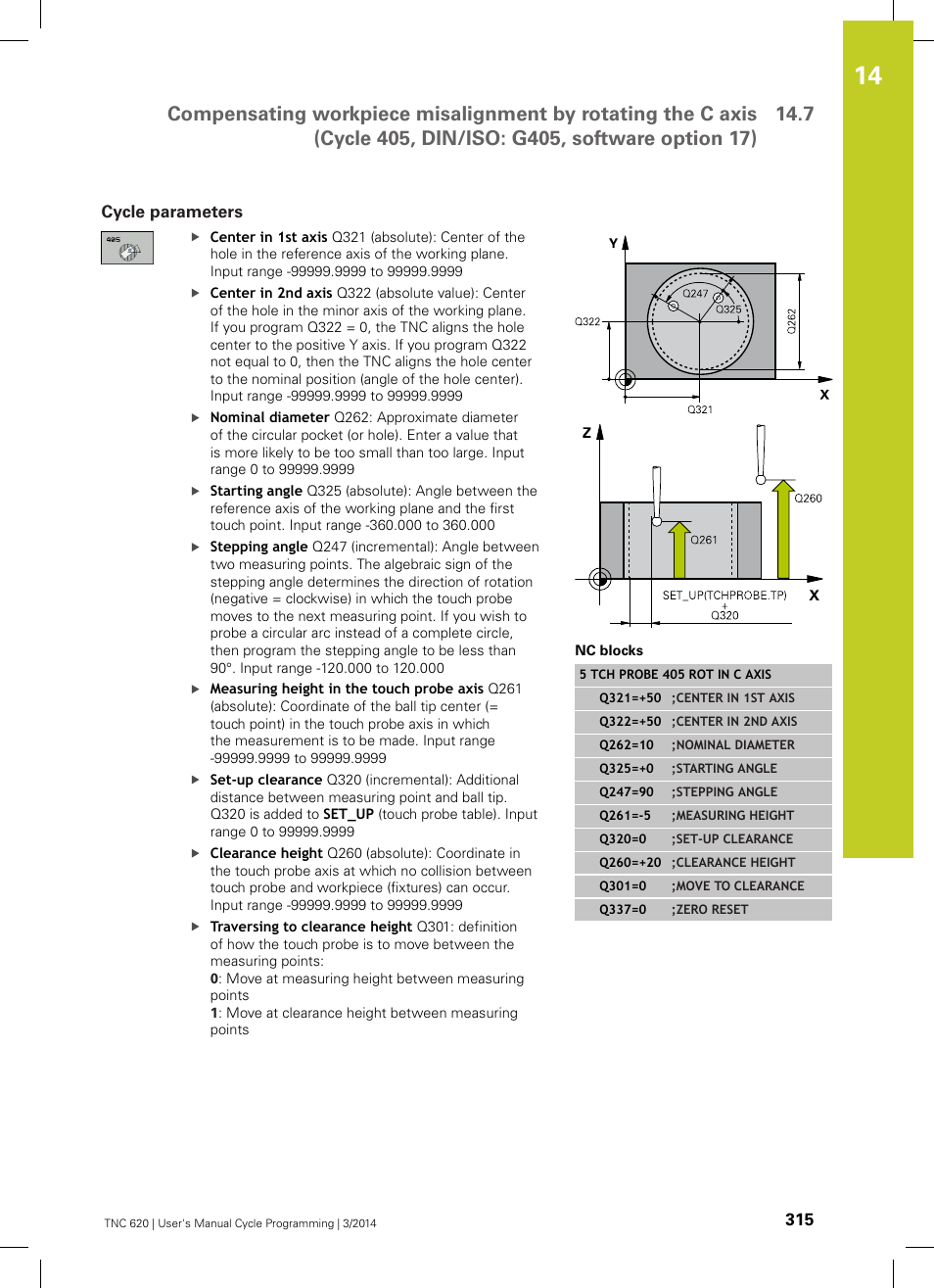 Cycle parameters | HEIDENHAIN TNC 620 (81760x-01) Cycle programming User Manual | Page 315 / 488