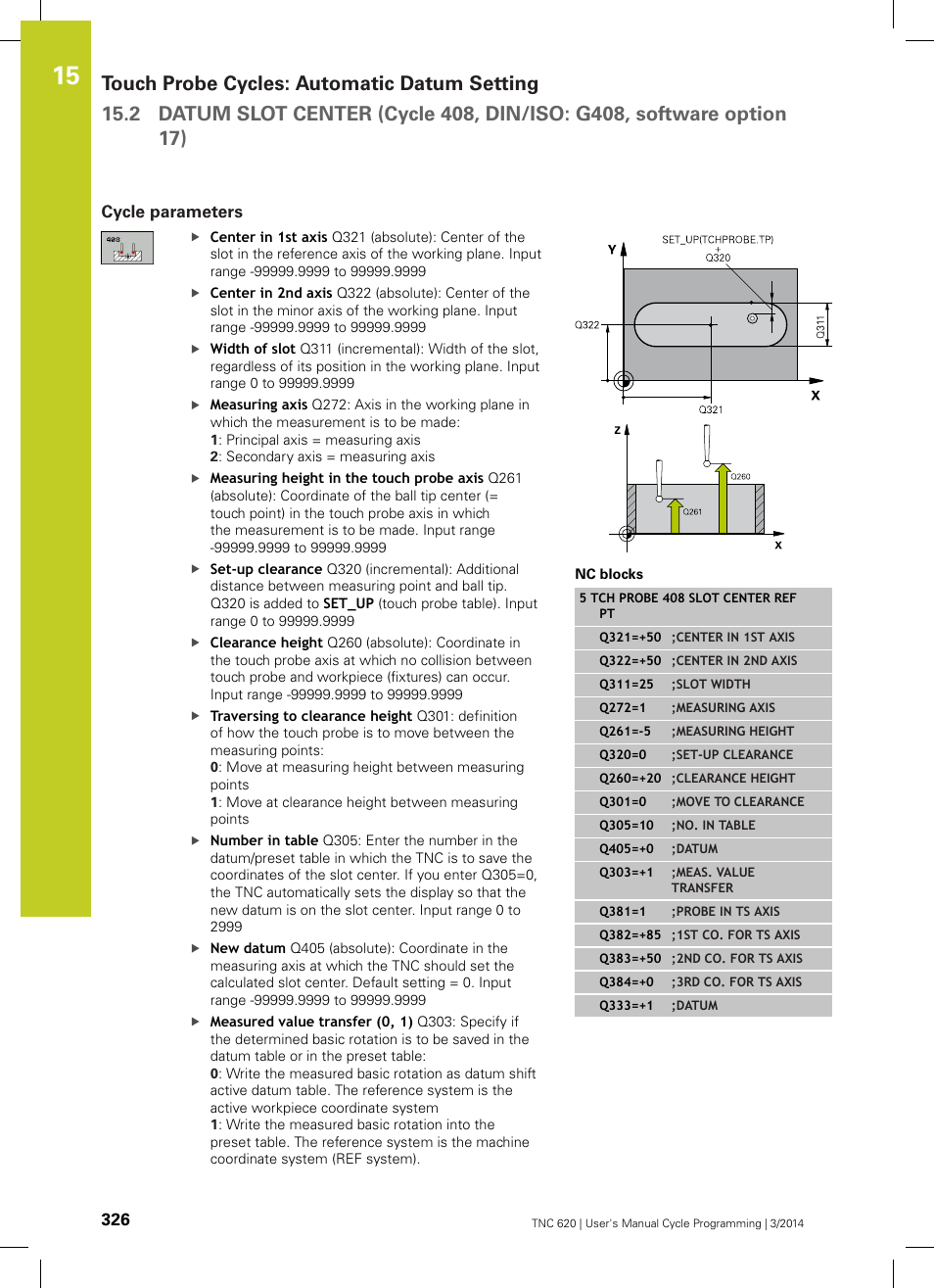 Cycle parameters | HEIDENHAIN TNC 620 (81760x-01) Cycle programming User Manual | Page 326 / 488