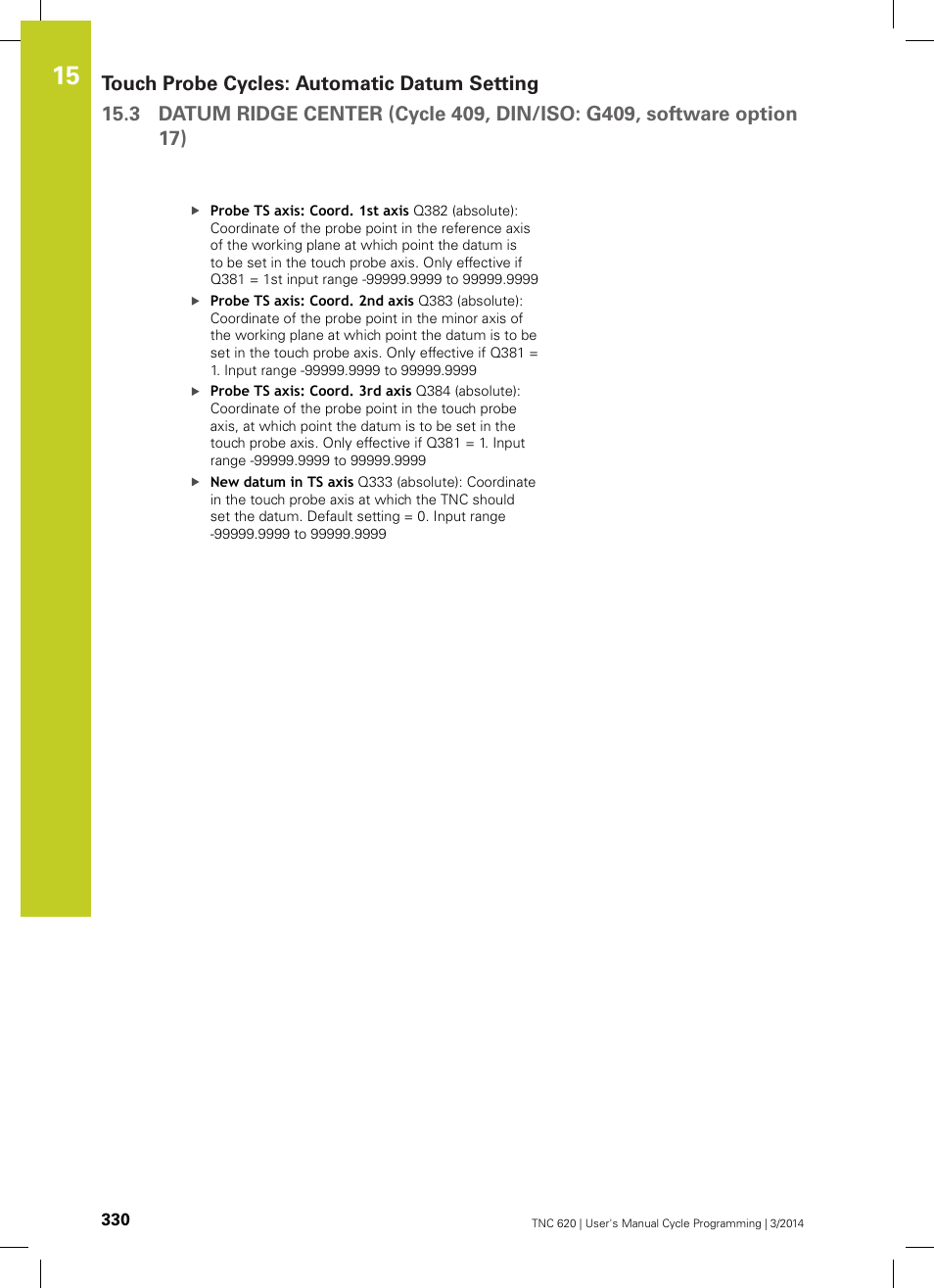 HEIDENHAIN TNC 620 (81760x-01) Cycle programming User Manual | Page 330 / 488