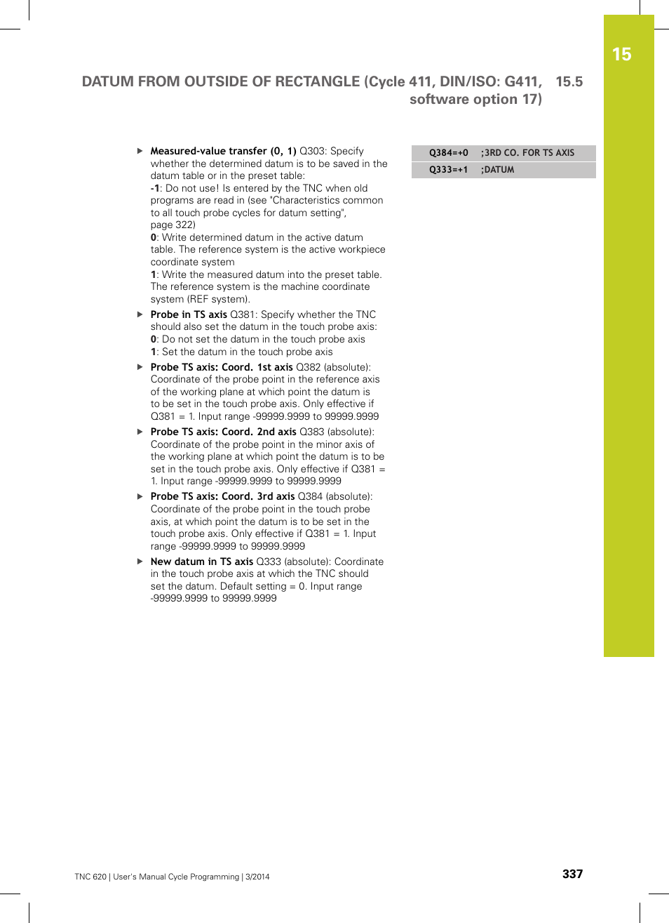 HEIDENHAIN TNC 620 (81760x-01) Cycle programming User Manual | Page 337 / 488