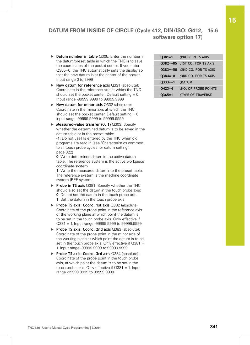 HEIDENHAIN TNC 620 (81760x-01) Cycle programming User Manual | Page 341 / 488