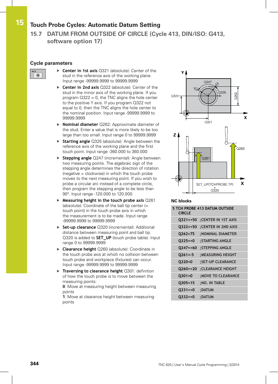 Cycle parameters | HEIDENHAIN TNC 620 (81760x-01) Cycle programming User Manual | Page 344 / 488